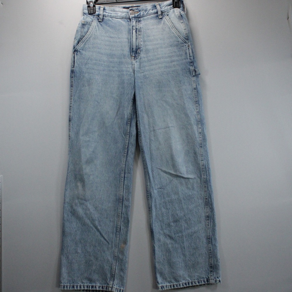 Aeropostale 90s Baggy Retro Carpenter Jeans Light Wash Blue High Rise Denim 4R